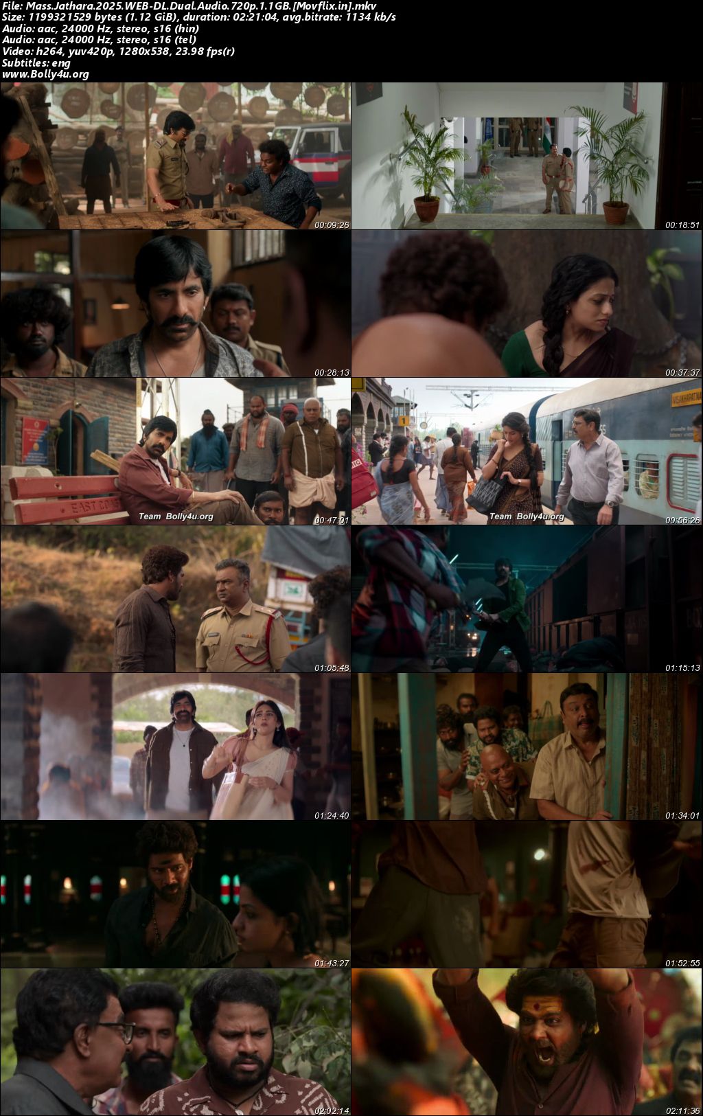 Mass Jathara 2025 WEB-DL Hindi ORG Dual Audio UNCUT Movie 1080p - 720p - 480p