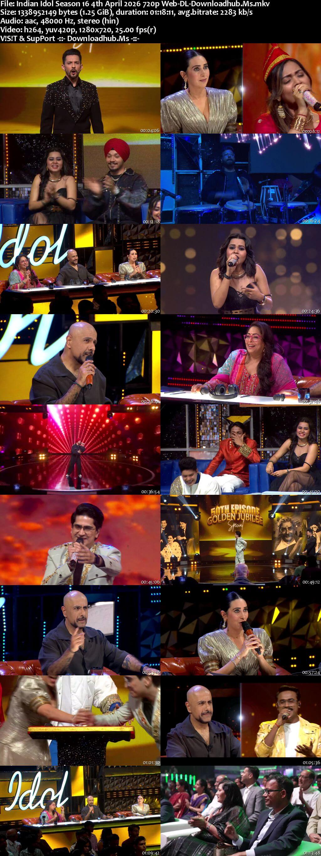 Indian Idol Season 16 4 April 2026 Episode 50 Web-DL 720p 480p