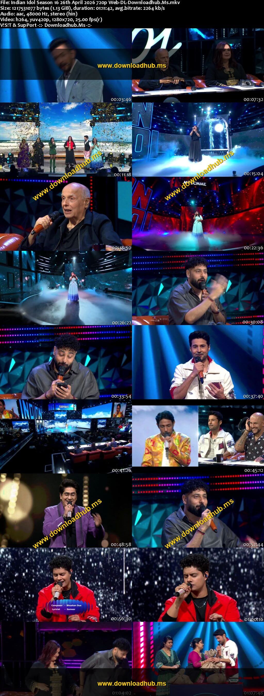 Indian Idol Season 16 26 April 2026 Episode 56 Web-DL 720p 480p