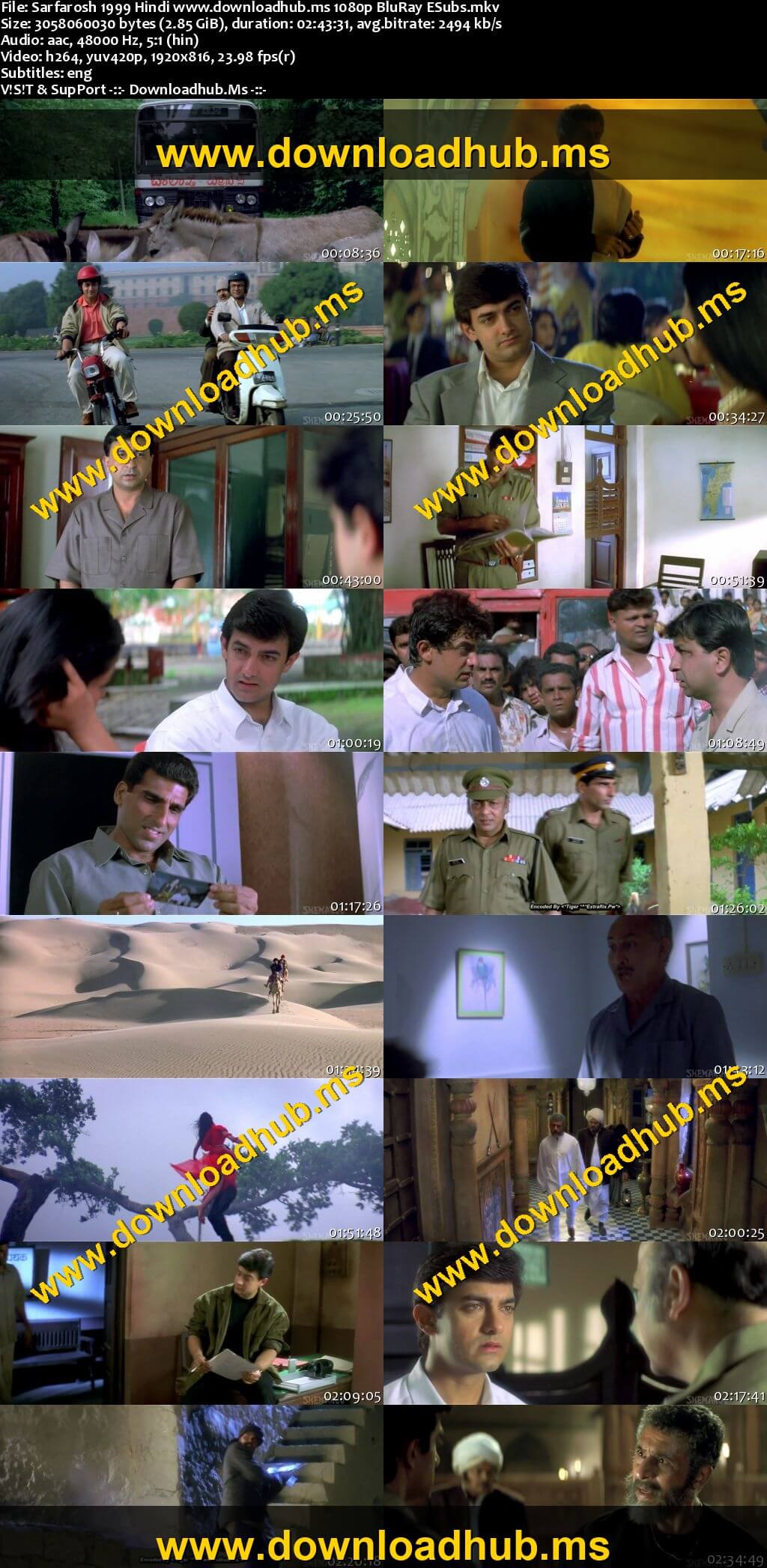 Sarfarosh 1999 Hindi Movie DD5.1 1080p 720p 480p BluRay ESubs x264 HEVC