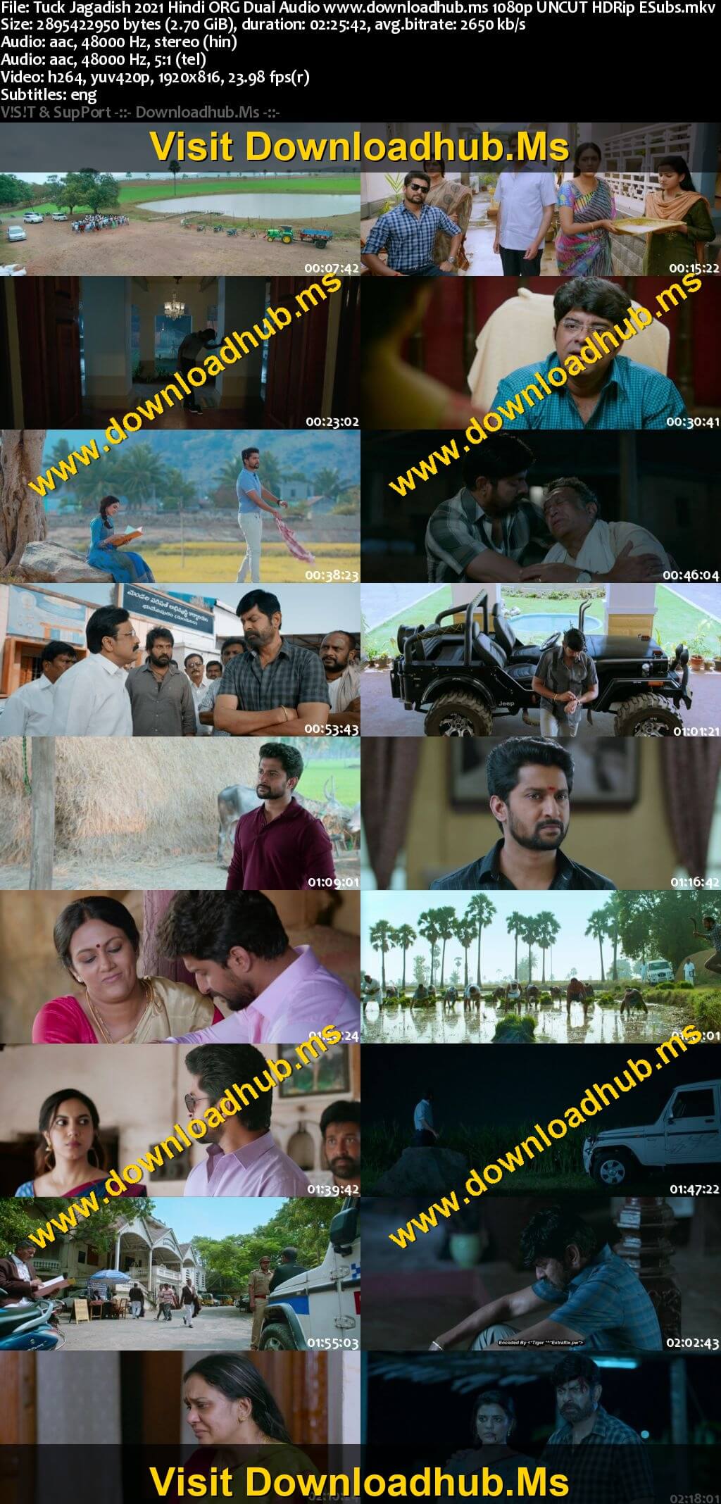 Tuck Jagadish 2026 Hindi ORG Dual Audio Movie DD2.0 1080p 720p 480p UNCUT HDRip ESubs x264 HEVC