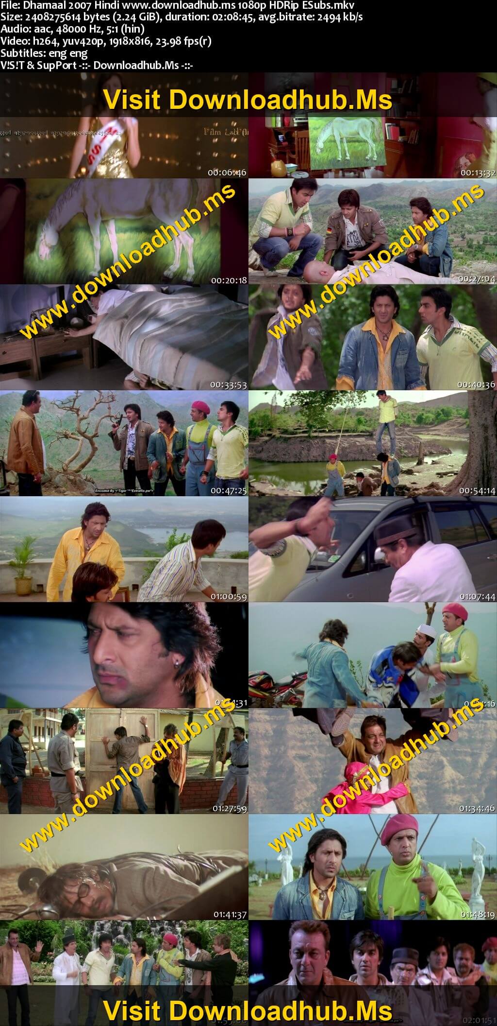 Dhamaal 2007 Hindi Movie DD5.1 1080p 720p 480p HDRip ESubs x264 HEVC